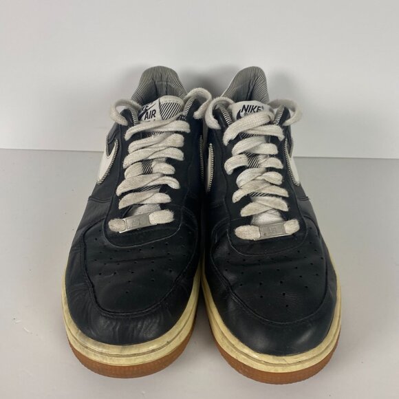 Nike Air Force 1 Sneakers Men's Sz 10 Shoes Black Seersucker Pack Low Pinstripe - Picture 3 of 14